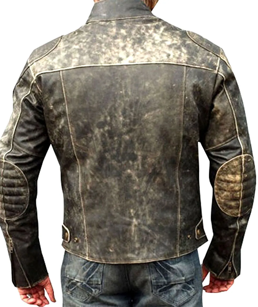 Mens Vintage Style Motorcycle Cafe Racer Genuine Leather Jacket