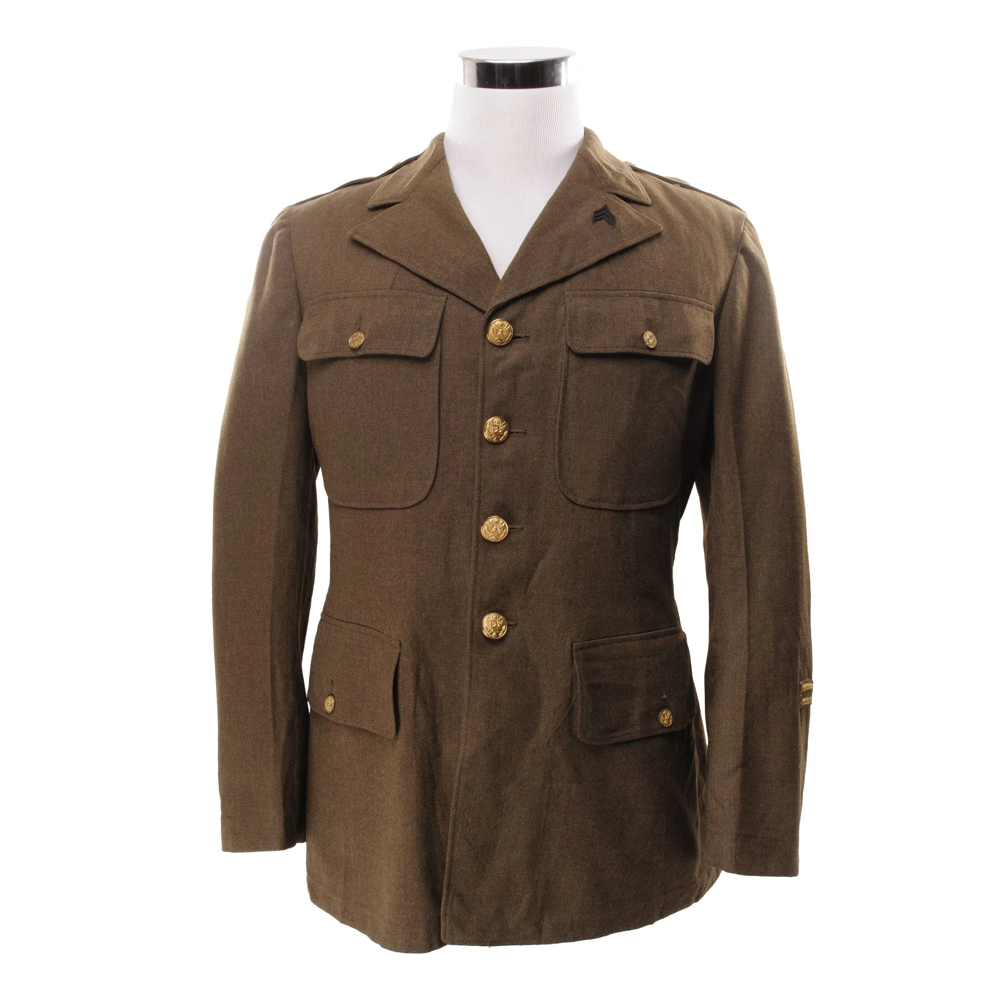 VINTAGE US ARMY UNIFORM WOOL DRESS JACKET  PATCH 1940S WW2 SIZE 40S